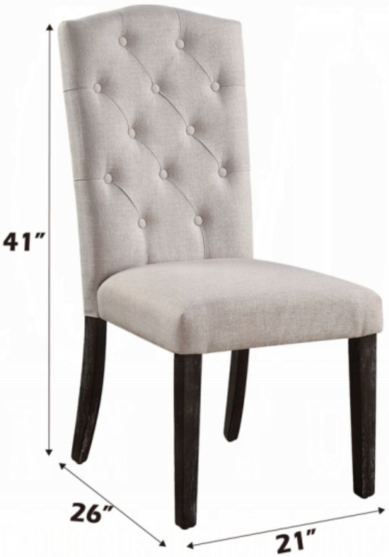 ACME Furniture Gerardo Beige/Weathered Espresso Side Chair-2