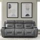 Liberty Furniture Chapman Aline Blue Gray Leather Power Reclining Sofa-2
