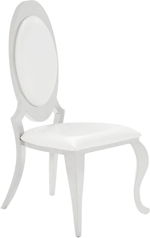Coaster® Anchorage 2-Piece Creamy White/Chrome Side Chairs