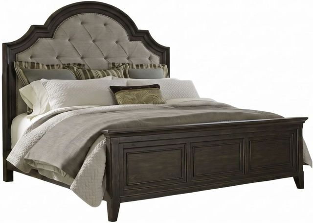 Liberty Furniture Paradise Valley 4-Piece Flax Tweed/Saddle Brown California King Upholstered Bedroom Set-1