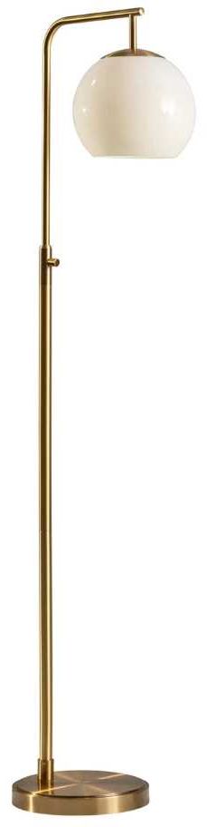 Adesso® Globe Antique Brass Floor Lamp with Milk Glass-0