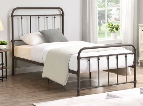 Milton Greens Stars Copper Twin Metal Farmhouse Classic Platform Bed-1