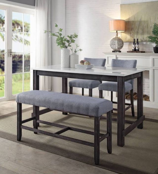 ACME Furniture Yelena Gray/Weathered Espresso Counter Height Bench-1