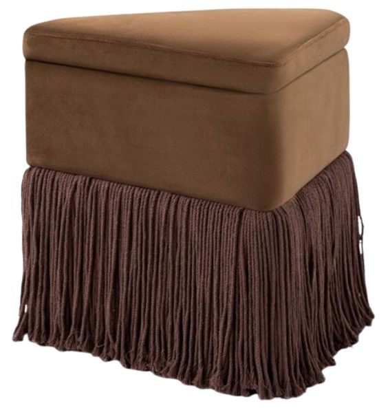 Meridian Furniture Trivoli Brown Velvet Ottoman-0