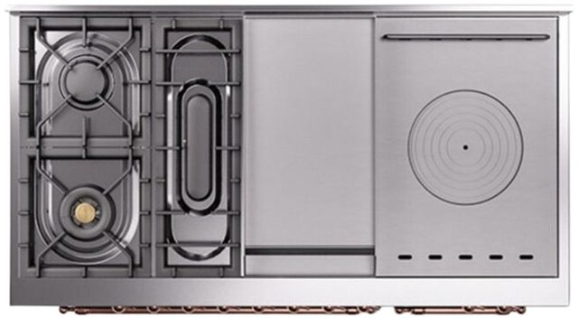 Ilve® Nostalgie II Series 48" Emerald Green Pro Style Dual Fuel Range-3