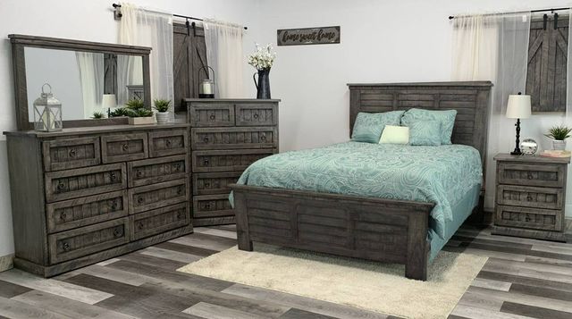 American Heartland Manufacturing Rustic Barnwood Dresser and Mirror-1
