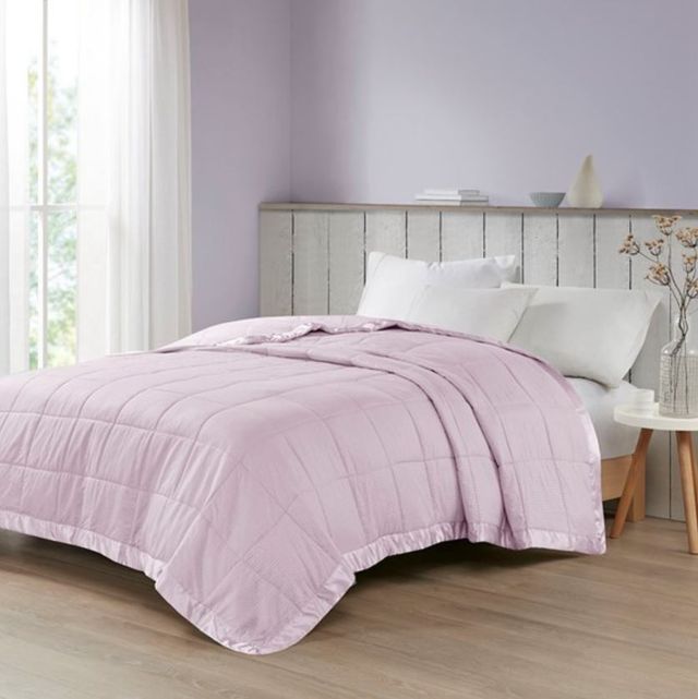 Olliix by Madison Park Cambria Lilac Twin Premium Oversize Down Alternative Blanket with 3M Scotchgard-4