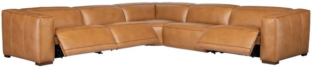 Hooker® Furniture MS Fresco 5-Piece Zen Caramel L-Shape 3-Power Reclining Sectional with Power Headrest-4