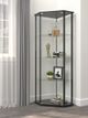 Coaster® Zenobia Clear/Black Curio Cabinet-1