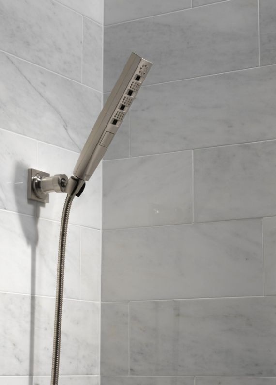 Delta Universal Showering Lumicoat® Stainless H2Okinetic® 4-Setting Wall Mount Hand Shower-3
