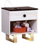 Furniture of America® Meredith Dark Walnut/White Nightstand-0