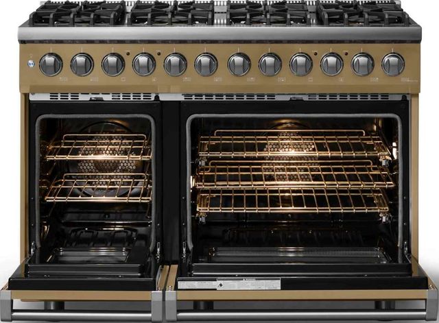 Viking® 5 Series 48" Golden Hour Pro Style Dual Fuel (NG) Range with Brushed Brass Trim-1