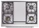 Ilve® Nostalgie II Noblesse 36'' Stainless Steel Pro Style Dual Fuel Range with Chrome Trim-4