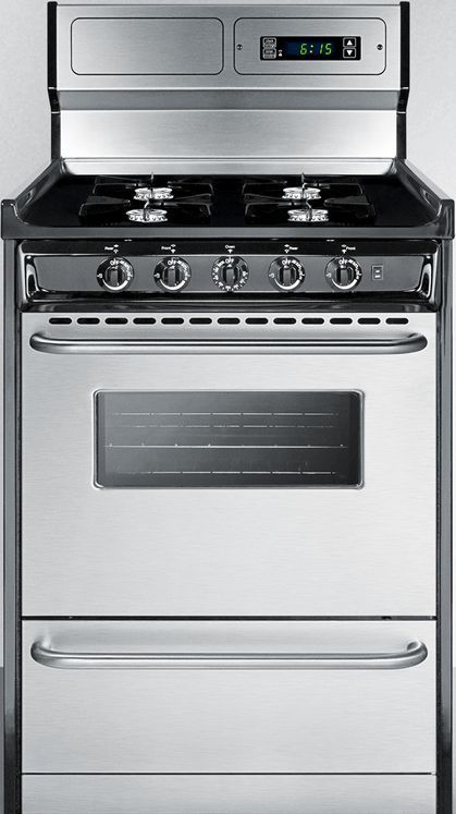 Summit® 24" Stainless Steel Open Burner Freestanding Gas Range-0