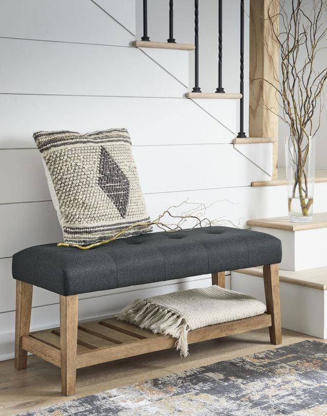 Signature Design by Ashley® Cabellero Charcoal/Brown Accent Bench-2