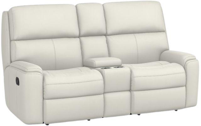 Flexsteel® Rio Beige Manual Reclining Loveseat with Console-0