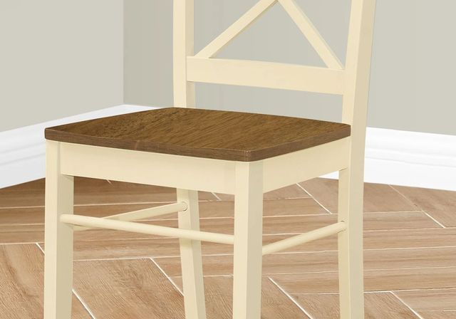 Monarch Specialties Inc. 2-Piece Cream Cross-Back Side Chair Set-3