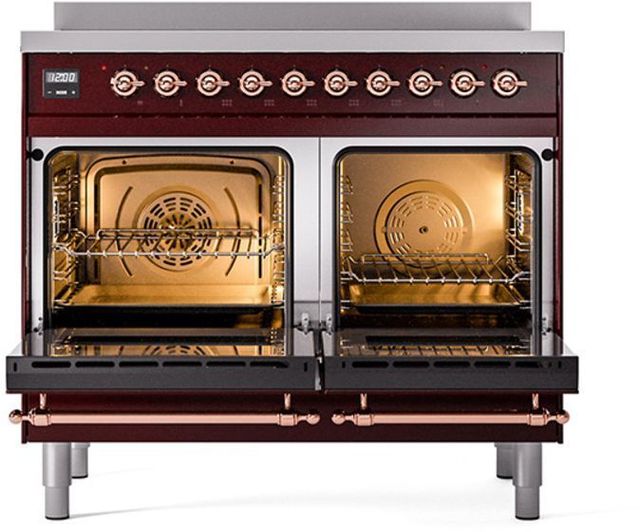 Ilve® Nostalgie II Series 40" Burgundy Pro Style Induction Range-1