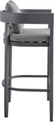 Armen Living Menorca Dark Gray Aluminum/Fabric Outdoor Counter Stool-4