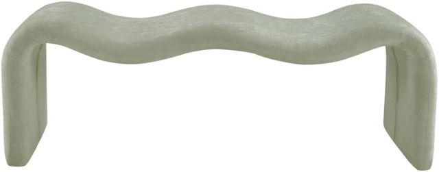 Meridian Furniture Willow Mint Chenille Bench-1
