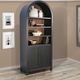 Black Arched Display Cabinet with Doors-1