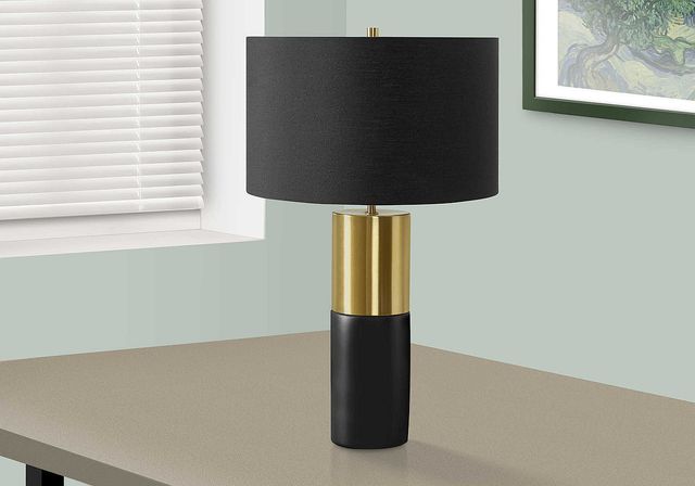 Monarch Specialties Inc. 25"H Black Concrete Table Lamp-4