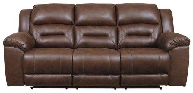 Signature Design by Ashley® Stoneland Chocolate Manual Reclining Sofa-1