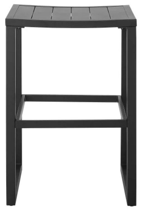 Linon Alora 2-Piece Black Aluminum Outdoor Barstool Set-3