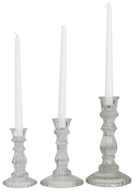 Deco Marche Novogratz 3-Piece Clear Candle Holder Set-0