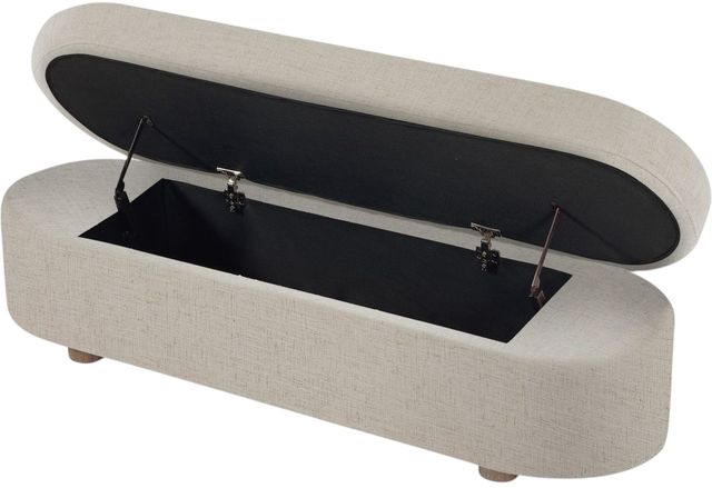 Modus Furniture Virgil Kiki Whipped Honey Upholstered Storage Bench-2