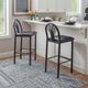 Linon Soleil 2-Piece Black Vinyl Metal Barstool Set-1