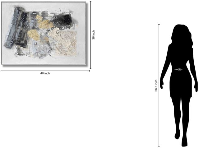 Classy Living Organic Gilded Monochrome Texture Abstract Wall Art-2