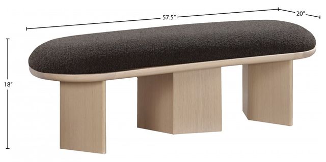 Meridian Furniture Wilshire Brown/Natural Upholstered Bench-3