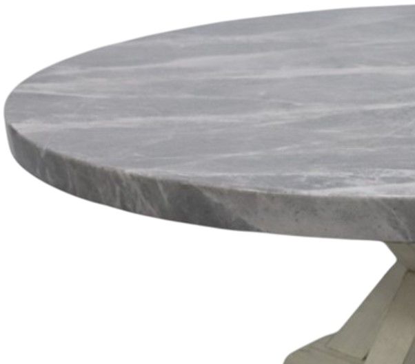 American Wholesale Furniture Whitney Grey Cocktail Table with White Base-1