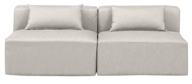 Meridian Furniture Cube 2-Piece Cream Armless Sofa-1