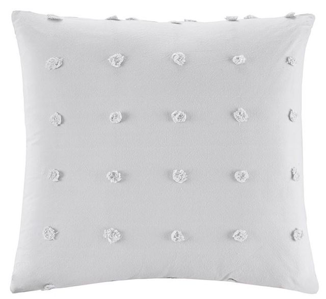 Olliix by Urban Habitat Brooklyn Grey 20"x"20 Cotton Jacquard Pom Pom Square Pillow-0