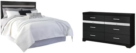 Signature Design by Ashley® Starberry 2-Piece Black Queen/Full Panel Bed Set-0