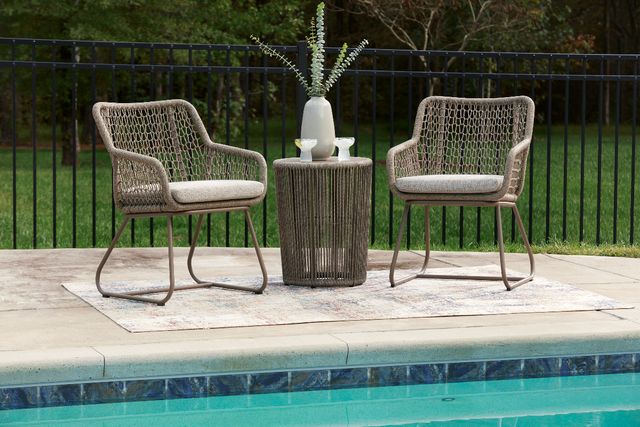 Signature Design by Ashley® Majors Beach 3-Piece Beige Aluminum/Fabric Outdoor Table Set-4