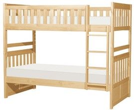 Mazin Furniture Bartly Natural Twin/Twin Youth Bunk Bed-2