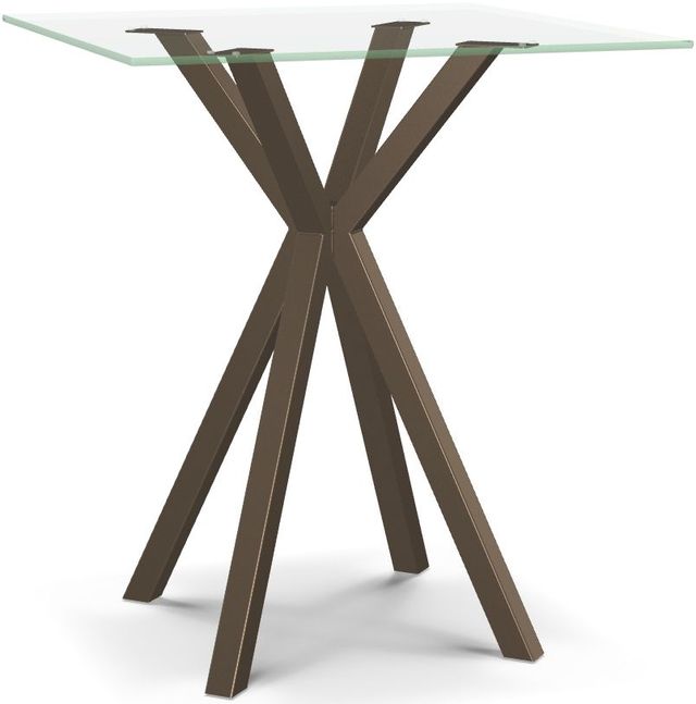 Amisco Customizable Asterisk Clear Glass Round Bar Table with Starburst Stand-0