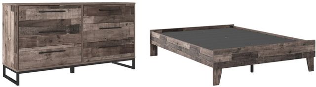 Signature Design by Ashley® Neilsville 2-Piece Multi Gray Full Platform Bed Set-0