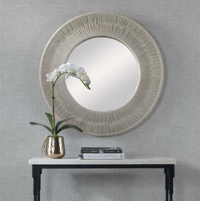 Uttermost® Sailor's Knot White Small Round Mirror-1