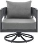 Armen Living Menorca Gray Aluminum/Fabric Outdoor Swivel Rocker Chair-3