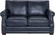 Futura Leather Delta Blue/Espresso Loveseat-1