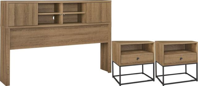 Signature Design by Ashley® Thadamere 3-Piece Light Brown Queen Storage Headboard Set-0