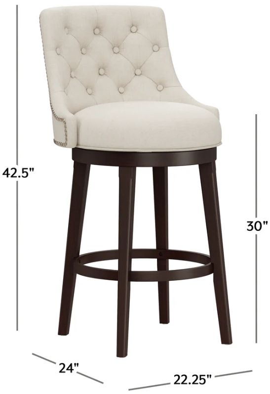 HH2 Home Halbrooke Chocolate/Cream Bar Height Stool-2
