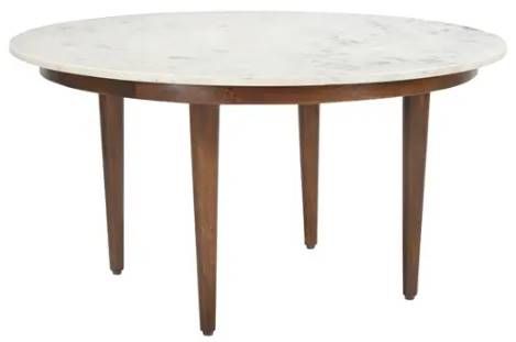 Moe's Home Collection Lark White Banswara Coffee Table with Brown Base-0