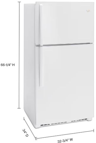 Whirlpool® 33" 21.3 Cu. Ft. White Top Freezer Refrigerator-2