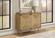 Monarch Specialties Inc. Light Walnut/Seagrass 32" Accent Chest with 2 Doors-1