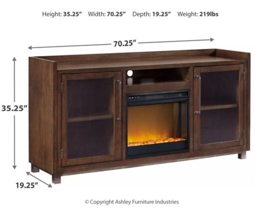 Signature Design by Ashley® Starmore Brown 70" TV Stand with Electric Fireplace Insert-3